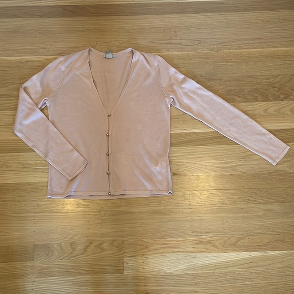 H&M Sweaters - Pale pink cardigan, gold buttons, size small